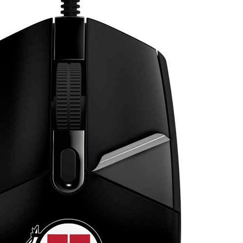 University of Utah Circle and Feather on Black G203 Prodigy RGB Wired Gaming Mouse Skin